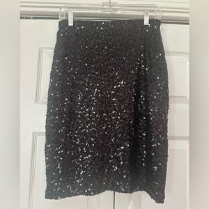 Elegant Black Sequin Skirt